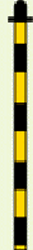 CN1332 - Solo paletto PVC giallo / nero altezza  130 cm