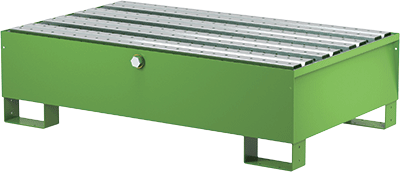 COM102 - vasca di raccolta con doghe zincate,capacita'2 fusti da 200 lt