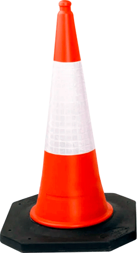 COR9100 - cono stradale h. cm 100 con banda rifrangente classe 2