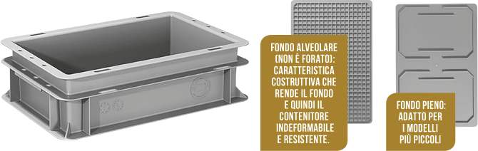 CPLC261 - contenitore grigio multiuso sovrapponibile fondo pieno
