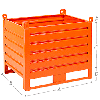 CPLS20A - Contenitore in lamiera con slitta portata 1000kg