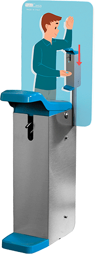DCCS03A - Dispenser a muro per gel o sapone in acciao INOX azionabile con gomito
