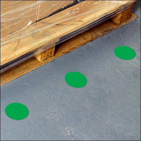 DMD05G - confezione 20 dischi adesivi SAFE IN in PVC diametro 50 mm col.VERDE
