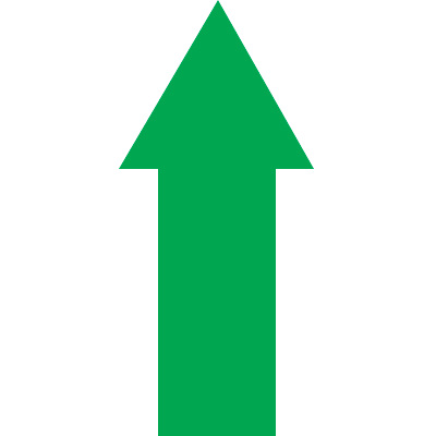 DMF10G - conf.20 frecce adesive SAFE IN in PVC dimensioni 100x65 mm col.VERDE
