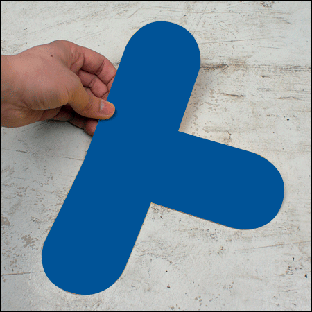DMT3B - conf.10 delimitatori ades.pallet a T SAFE IN dim.300x200mm col.BLU
