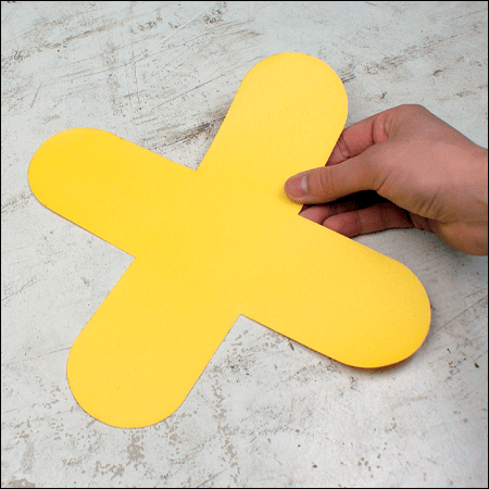 DMX3Y - conf.10 delimitatori ades.pallet a X SAFE IN dim.300x300mm col.GIALLO