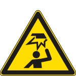 E1144X - Cartello pericolo ostacolo in alto solo simbolo EN ISO 7010