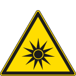 E1145W - Cartello pericolo radiazioni ottiche solo simbolo EN ISO 7010