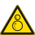 E1147K - Cartello pericolo rulli rotanti solo simbolo EN ISO 7010