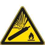 E1148X - Cartello pericolo bombola pressurizzata solo simbolo EN ISO 7010