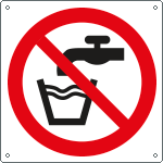 E1303K - Cartello divieto bere acqua solo simbolo EN ISO 7010