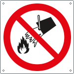 E1306KS - Etichetta adesiva vietato usare acqua p spegnere incendi EN ISO 7010