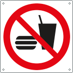 E1310X - Cartello divieto mangiare e bere solo simbolo EN ISO 7010
