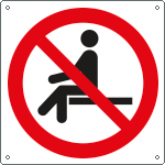 E1345X - cartello divieto vietato sedersi solo simbolo EN ISO 7010