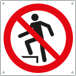 E1346W - cartello divieto vietato salire solo simbolo EN ISO 7010