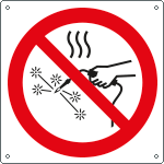 E13498K - cartello div.vietato eseguire lavori a caldo solo simbolo EN ISO 7010