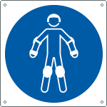 E13502KS - etichetta autoadesiva obbligo utilizzo protezione pattini EN ISO 7010