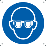 E1351Y - Cartello obbligo uso occhiali EN ISO 7010