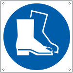 E1355KS - Etichetta adesiva obbligo calzature di sicurezza EN ISO 7010