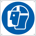 E1358W - Cartello obbligo indossare schermo protett solo simbolo EN ISO 7010