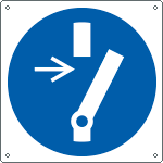 E1373KS - Etichetta adesiva obbligo staccare interruttore EN ISO 7010