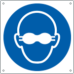 E1386X - cartello uso occhiali lenti opache EN ISO 7010