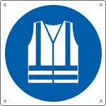 E1398KS - Etichetta adesiva obbligo indossare indumenti alta visib. EN ISO 7010