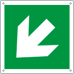 E15105W - Cartello emergenza freccia diagonale solo simbolo EN ISO 7010