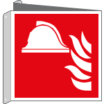 E15111BIX - Cartello bifacciale solo simbolo attrezzature antincendio EN ISO 7010