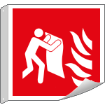 E15121BFLX - Cartello bifacciale flessibile solo simb.Coperta antifiamm.EN ISO 7010