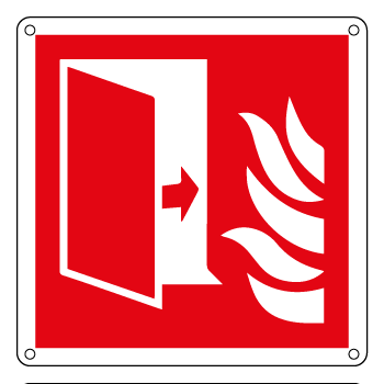 E151390WS - Etichetta PORTA TAGLIAFUOCO A CHIUSURA  AUTOMATICA EN ISO 7010
