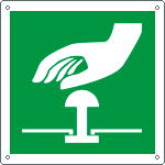 E15159WS - Etichetta emergenza pulsante di emergenza solo simbolo EN ISO 7010