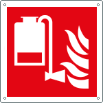 E15501X - Cartello antincendio gruppo portatile antincendio EN ISO 7010 F010