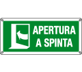 E16144XS - etichetta apertura a spinta freccia a sinistra