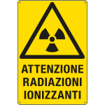 E17104X - Cartello pericolo attenzione radiazioni ionizzanti EN ISO 7010