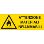 E1710KS - Etichetta adesiva attenzione materiali infiammabili EN ISO 7010