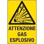 E1714X - Cartello pericolo attenzione gas esplosivo EN ISO 7010