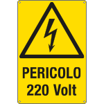 E1739X - Cartello pericolo 220 Volt. EN ISO 7010