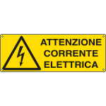 E1743K - Cartello pericolo attenzione corrente elettrica EN ISO 7010