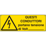 E1745K - Cartello pericolo questi conduttori portano tensione..EN ISO 7010