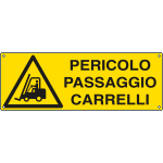 E1754H - Cartello pericolo passaggio carrelli EN ISO 7010
