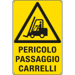 E1754Y - Cartello pericolo passaggio carrelli EN ISO 7010