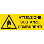 E1762K - Cartello pericolo attenzione sostanze comburenti EN ISO 7010