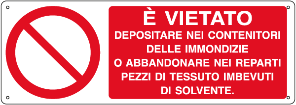 E18022KS - Etichetta adesiva vietato depositare nei contenitori etc.EN ISO 7010