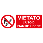 E18026H - Cartello vietato L'USO DI FIAMME LIBERE EN ISO 7010