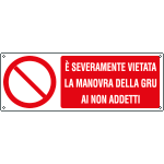 E18071KS - Etichetta divieto vietata manovra gru ai non addetti EN ISO 7010