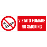 E18091KS - Etichetta divieto vietato fumare no smoking EN ISO 7010