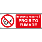 E1869KS - Etichetta adesiva In questo reparto e'vietato fumare EN ISO 7010