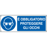 E1901K - Cartello obbligo e'obbligatorio proteggere gli occhi EN ISO 7010