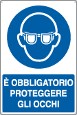 E1901X - Cartello obbligo e'obbligatorio proteggere gli occhi EN ISO 7010